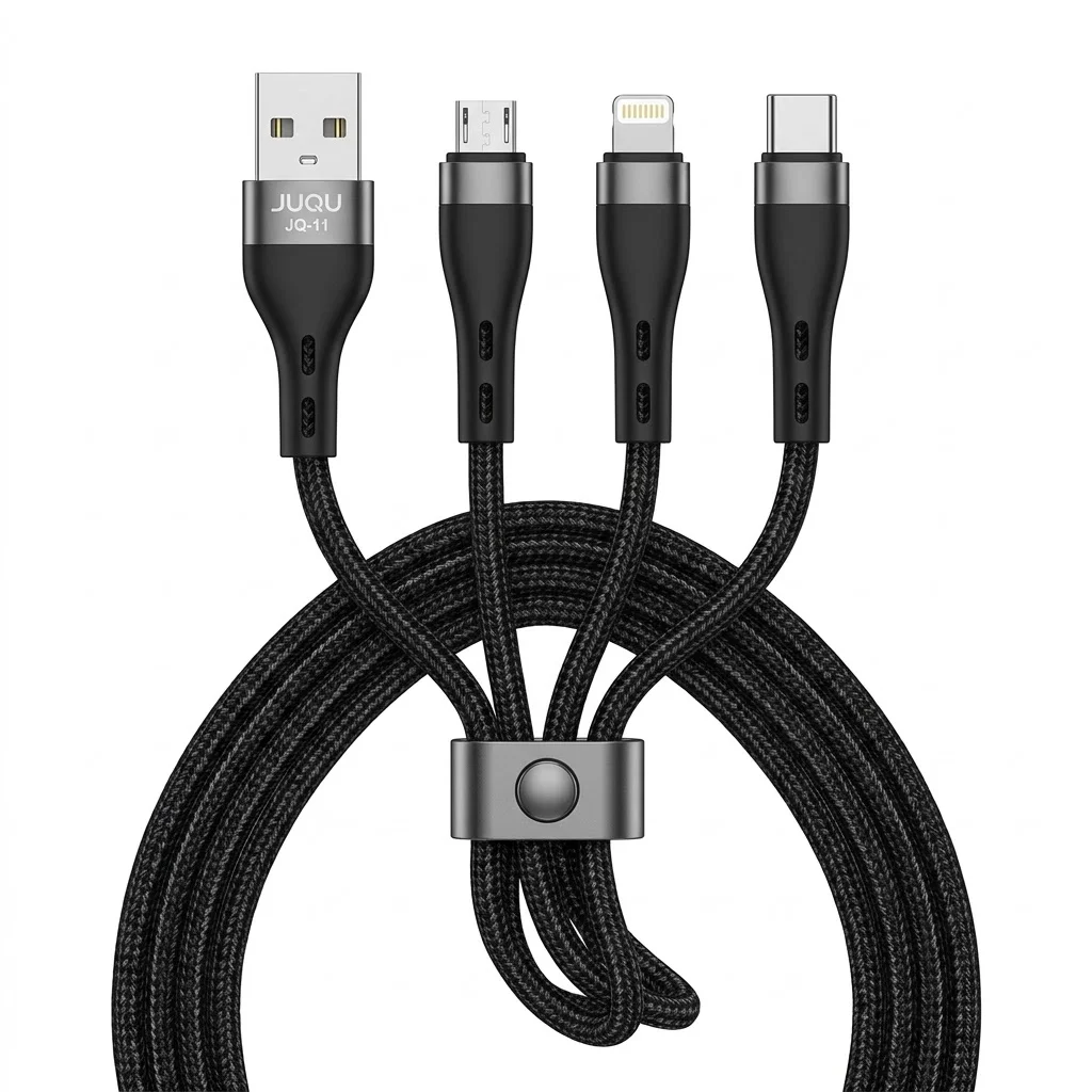 Cable de Datos Rapido 3 en 1 Marca Juqu JQ-11 1.2 Metros