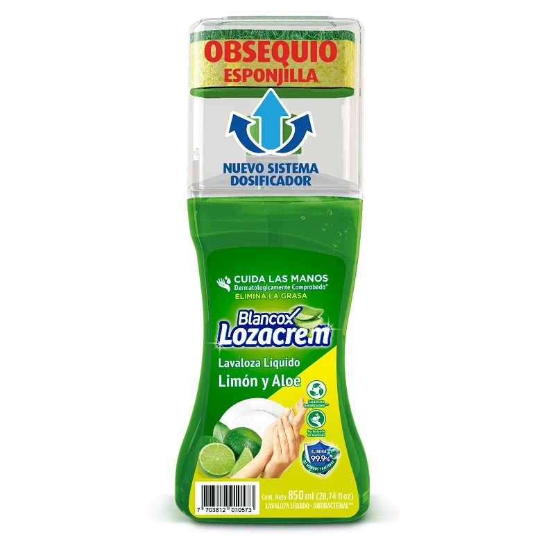 Lavaloza Líquido Loza Crem Limón x 850 ml. Gratis Esponjilla