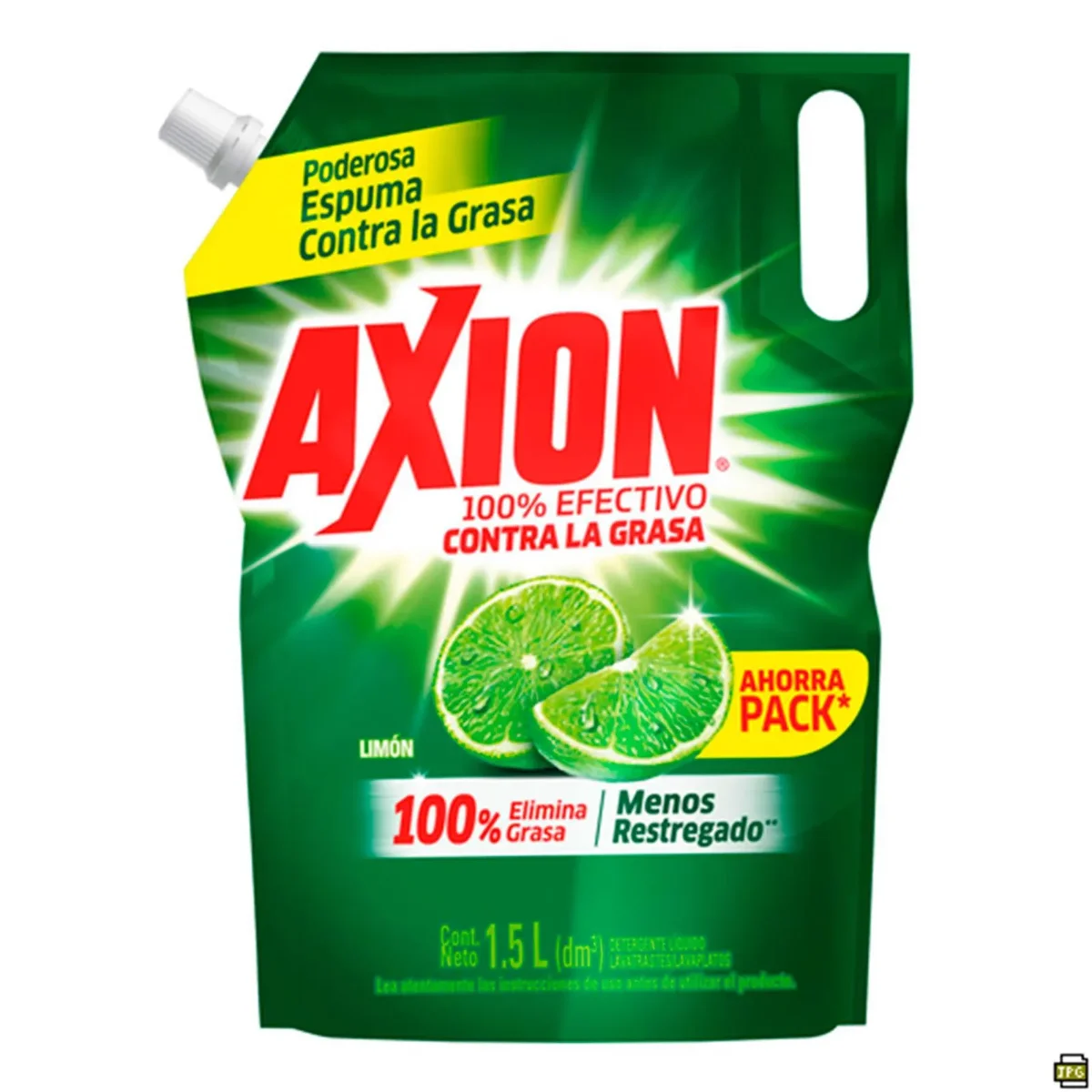 Detergente Líquido Lavaloza Axion Limón 1.5L