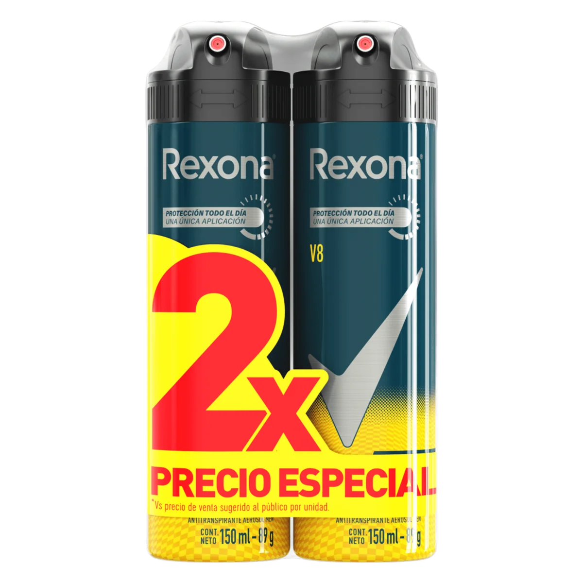 Desodorante Antitranspirante Rexona Men Motion V8 x2 und x150 ml