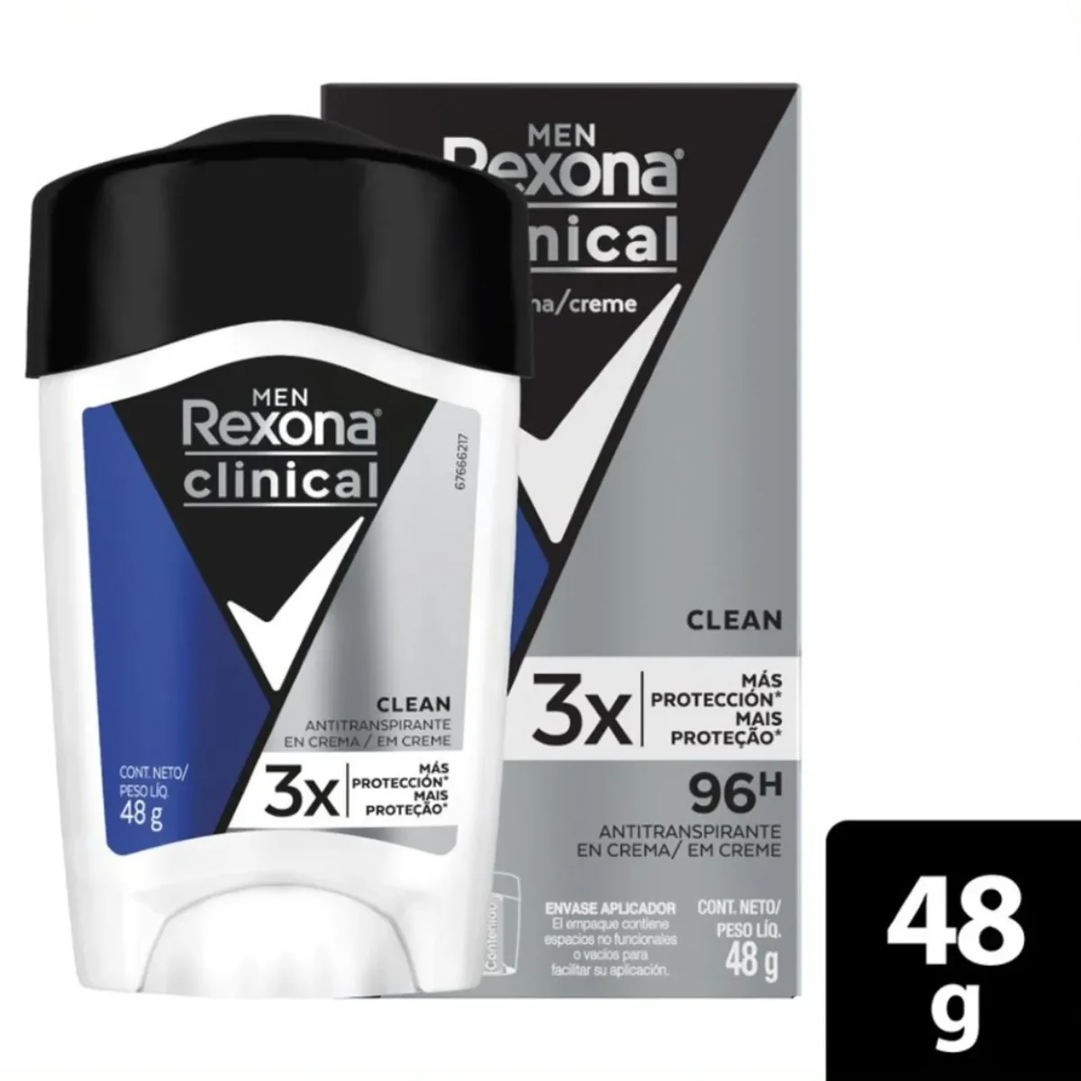 Desodorante Crema Rexona Men Clinical Caja 48 g